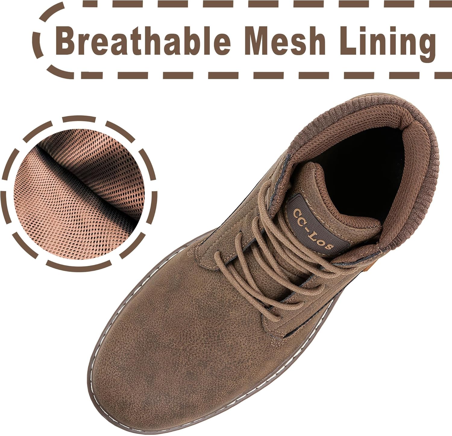 CC-Los Men's Hiking Boots Waterproof Casual Chukka Boots for Men - Image 3