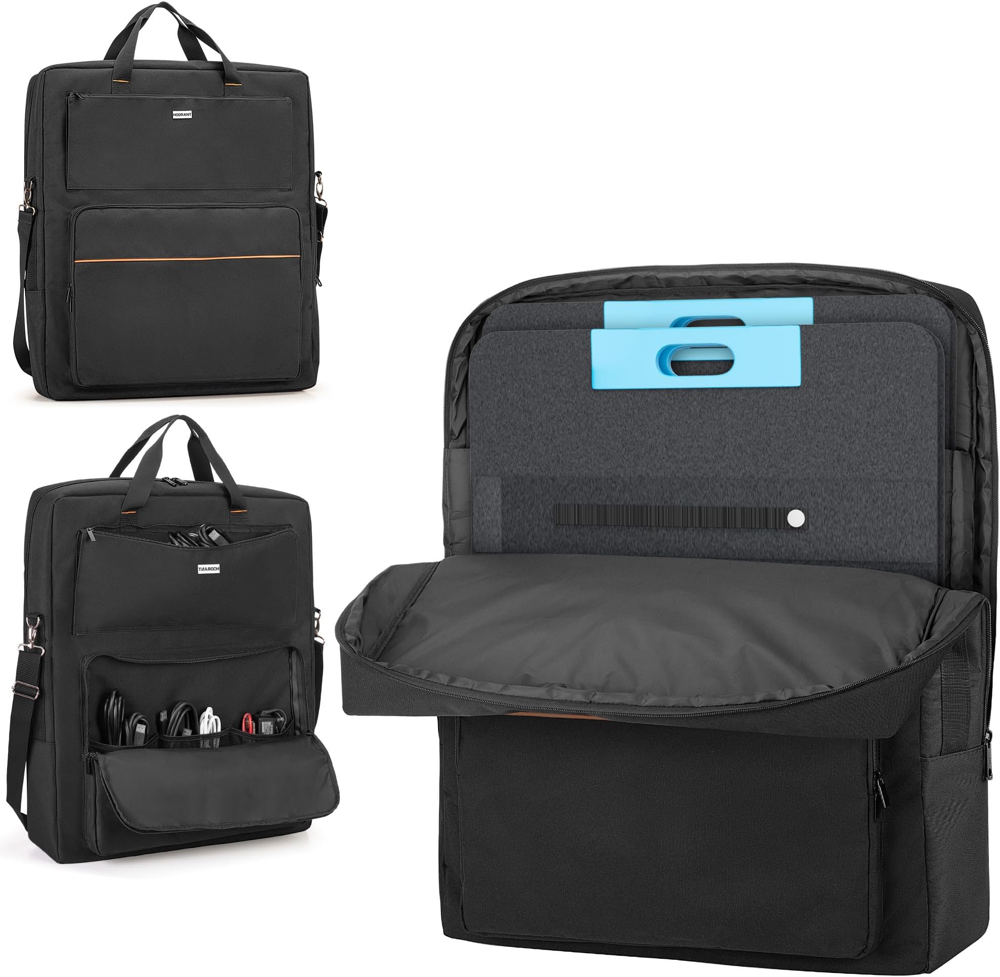 HODRANT Solar Panel Storage Bag, Solar Panel Carrying Case Compatible with Anker SOLIX PS100 PS200, Solar Panel Carrier Protective Case for 2 Panels, Solar Panel Bag with Pockets & Handles, Bag Only