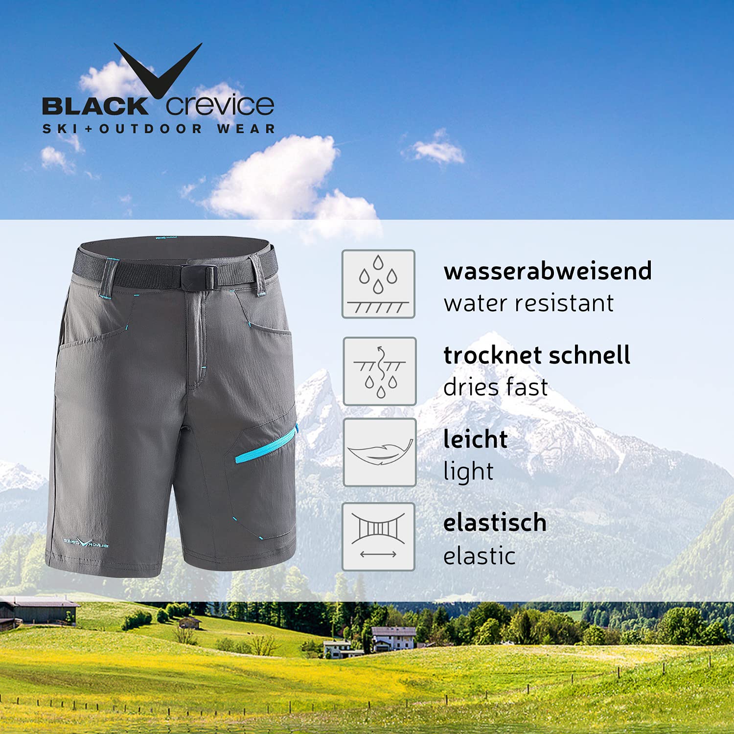 Black Crevice Women's Women's Hiking Shorts Trekking Shorts
