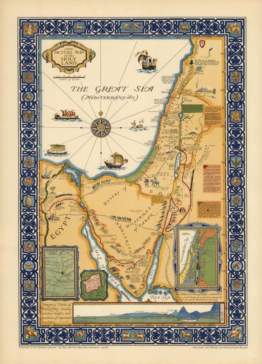 1000 Piece Puzzle | 1928 The Picture map of The Holy Land | Biblical Puzzles for Adults