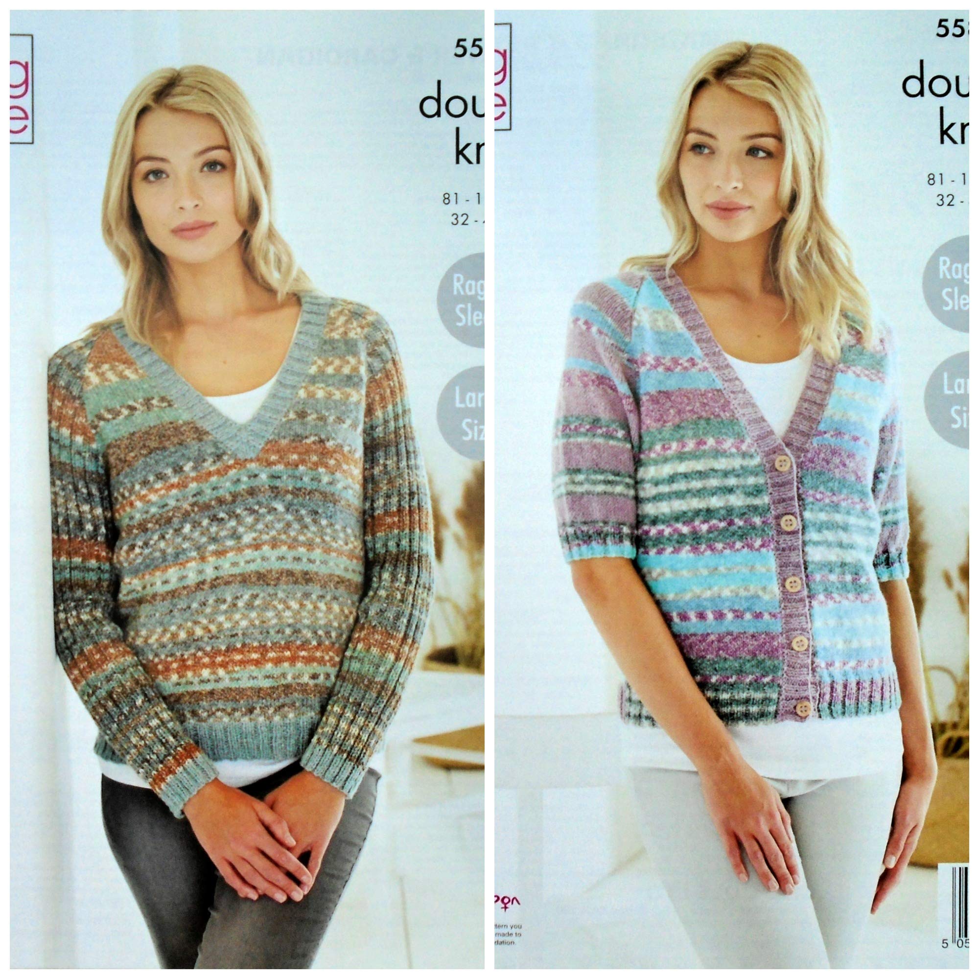 King Cole Women's Multicolor Knitting Pattern Cardigan And Jumper In Drifter Dk 5581
