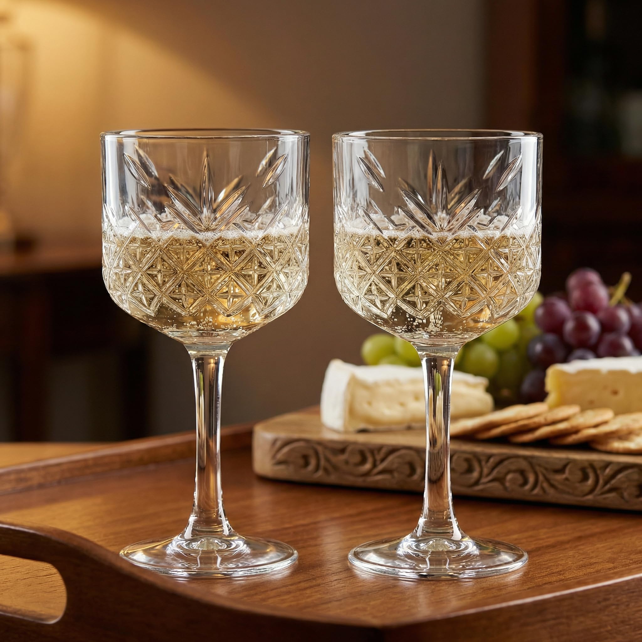 Extra großer Glaskelch, Vintage-Coupe-Gläser, große Weingläser, Cocktail, Champagner, Margarita, lange Stielgläser (500 ml) (Queen-Set)