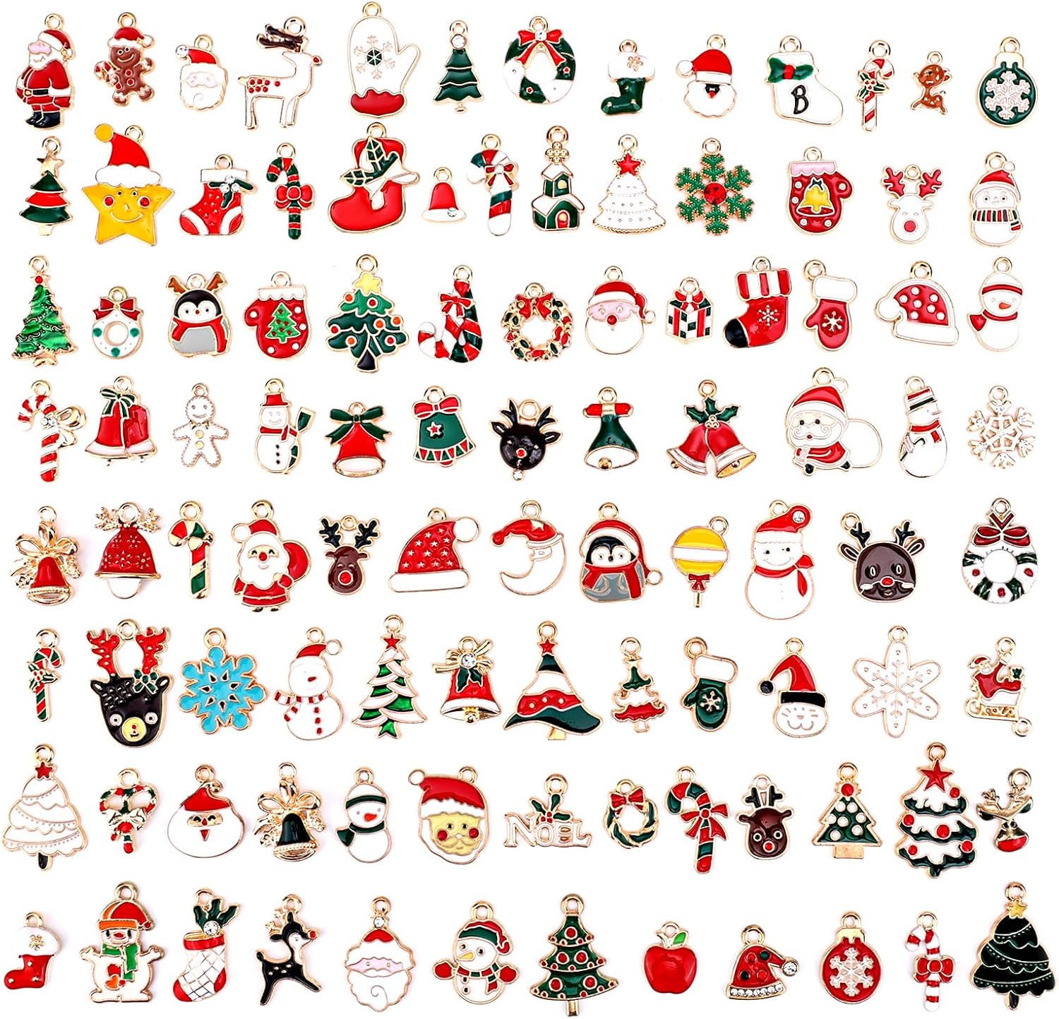 Gosknor 100pcs Christmas Charms, Various Patterns Christmas