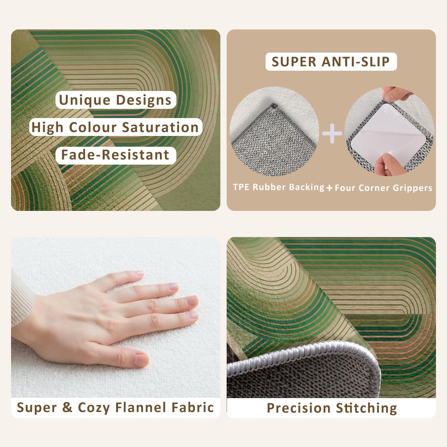Tapis Petit Géométrique Entree Interieur 80x150 cm