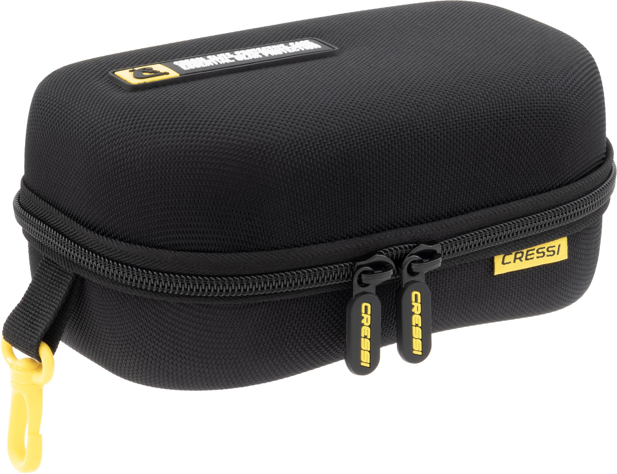 Cressi Elite Protective Case for Diving Masks - Etui Tasche zum Transport und Schutz von Tauchmasken Schnorchelmasken, Schwarz/Gelb