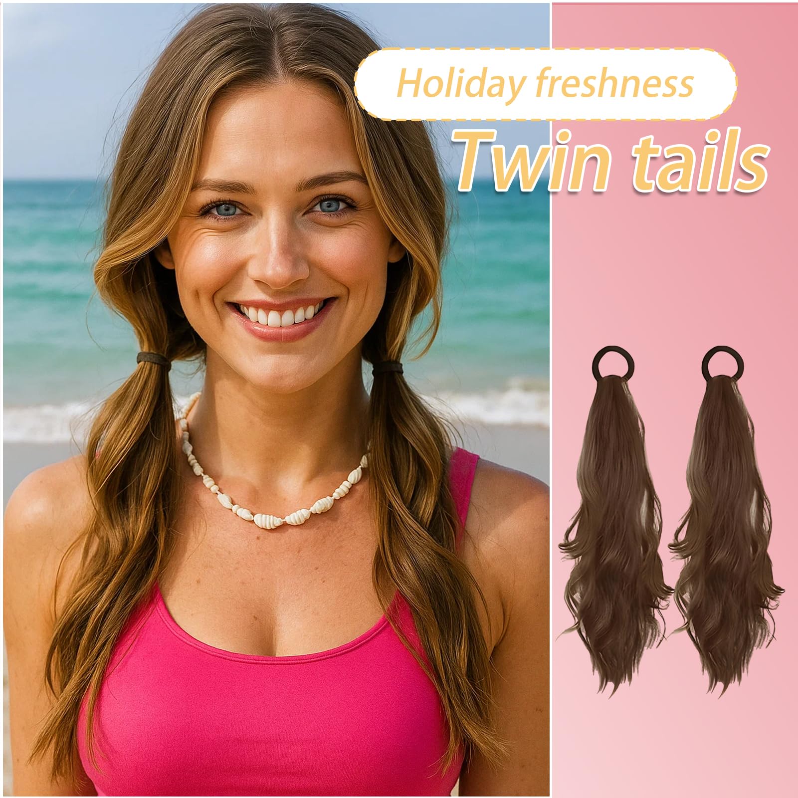 Ponytail Extension, Brown Wig Ponytail Extension Hair, Light Brown Hair Extensions for Daily Styling Special Occasions - Image 4