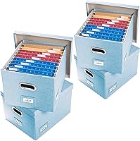 Vista 67 de PRANDOM Caja organizadora de archivos, juego de 1 carpeta plegable decorativa de lino para almacenamiento de archivos colgantes con tapas, gabinete