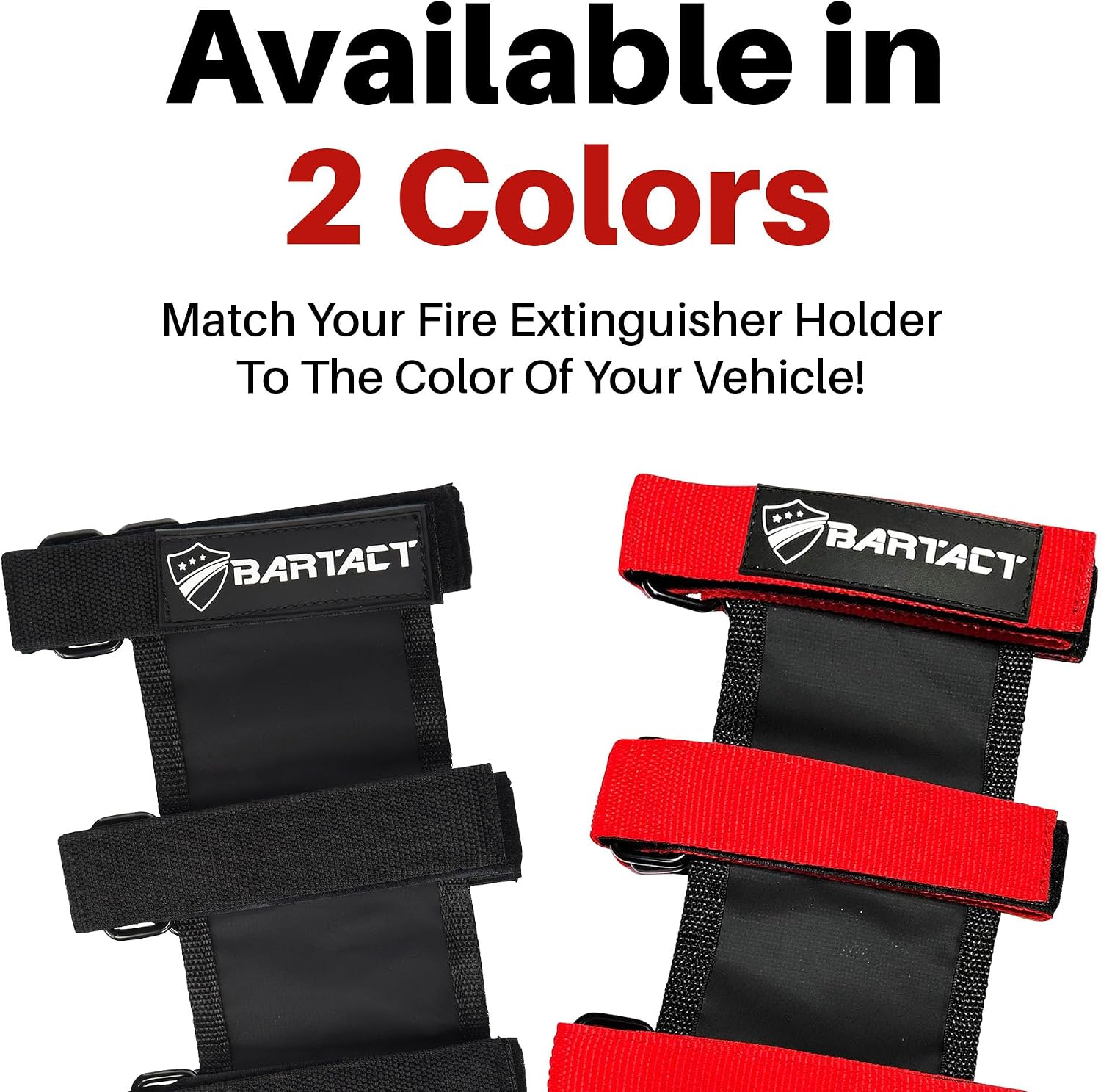 Bartact - Padded Roll Bar Fire Extinguisher Mount for Vehicle Holder with Adjustable Steel Brackets, US Made Anti-Fade Off-Road Compatible with Jeep Fire Extinguisher Holder, Jeeps TAOFEHR, Red...