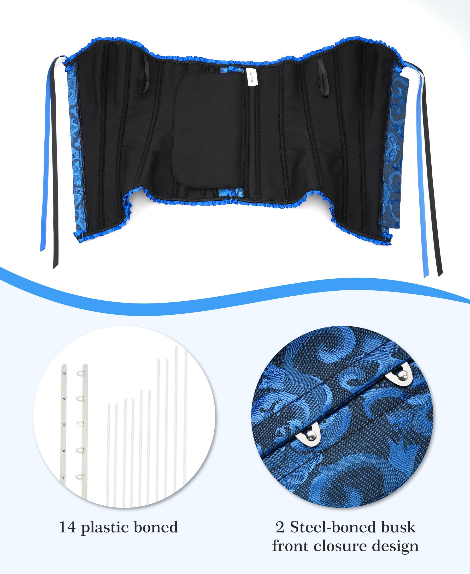 Bustier Corsé Top para Mujer - Corset Overbust Encaje Cintura Cincher Shapewear Lencería