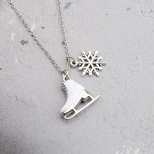 Miniatura 4 de Llavero de patinaje sobre hielo, diseño de patinaje artístico esmaltado, color blanco, para patinar, regalo para los amantes del patinaje