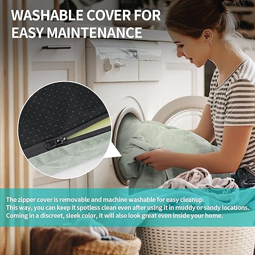 Miniatura 8 de TONAHUTU Colchón de espuma viscoelástica para campamento, almohadilla de dormir portátil, colchón de viaje enrollable, impermeable, plegable, cama