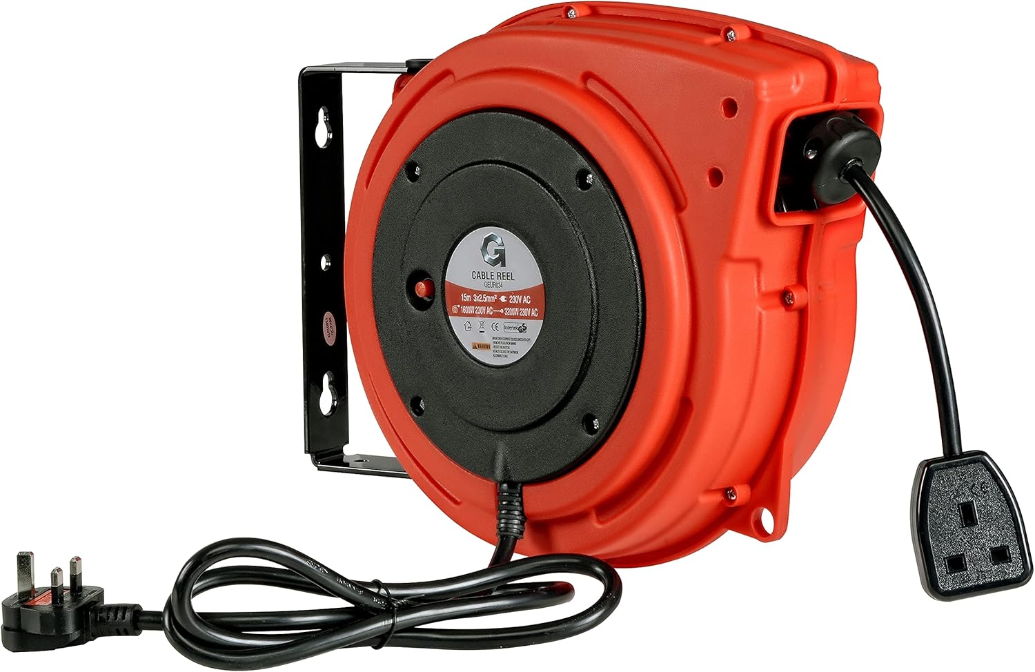 G Extension Cable Reel 2.5mm² x 15M Cable Reel Extension Lead Cable UK