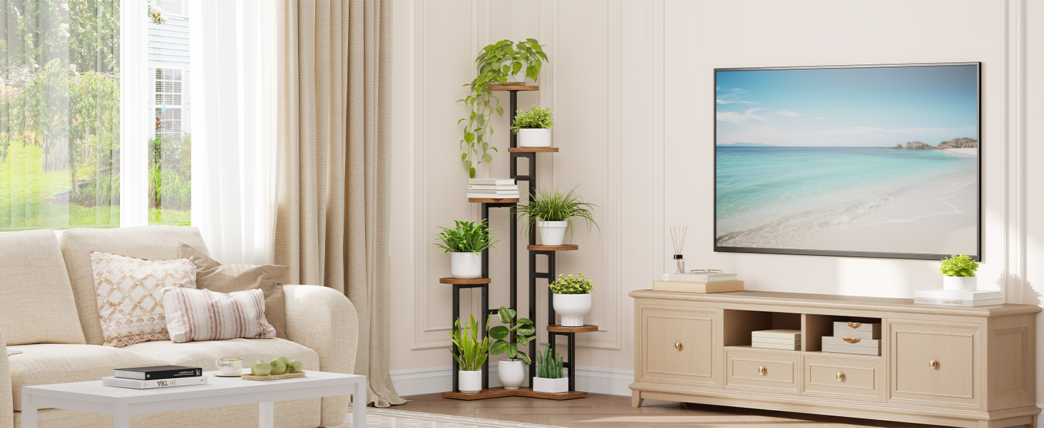 Amazon.com: HOOBRO Corner Plant Stand Indoor, 7-Tier Plant Shelf