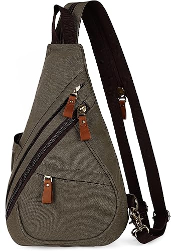 HUXFAM Mochila bandolera pequeña multiusos casual mochilas al aire libre ciclismo senderismo viajes, 5army verde, Mochilas Daypack