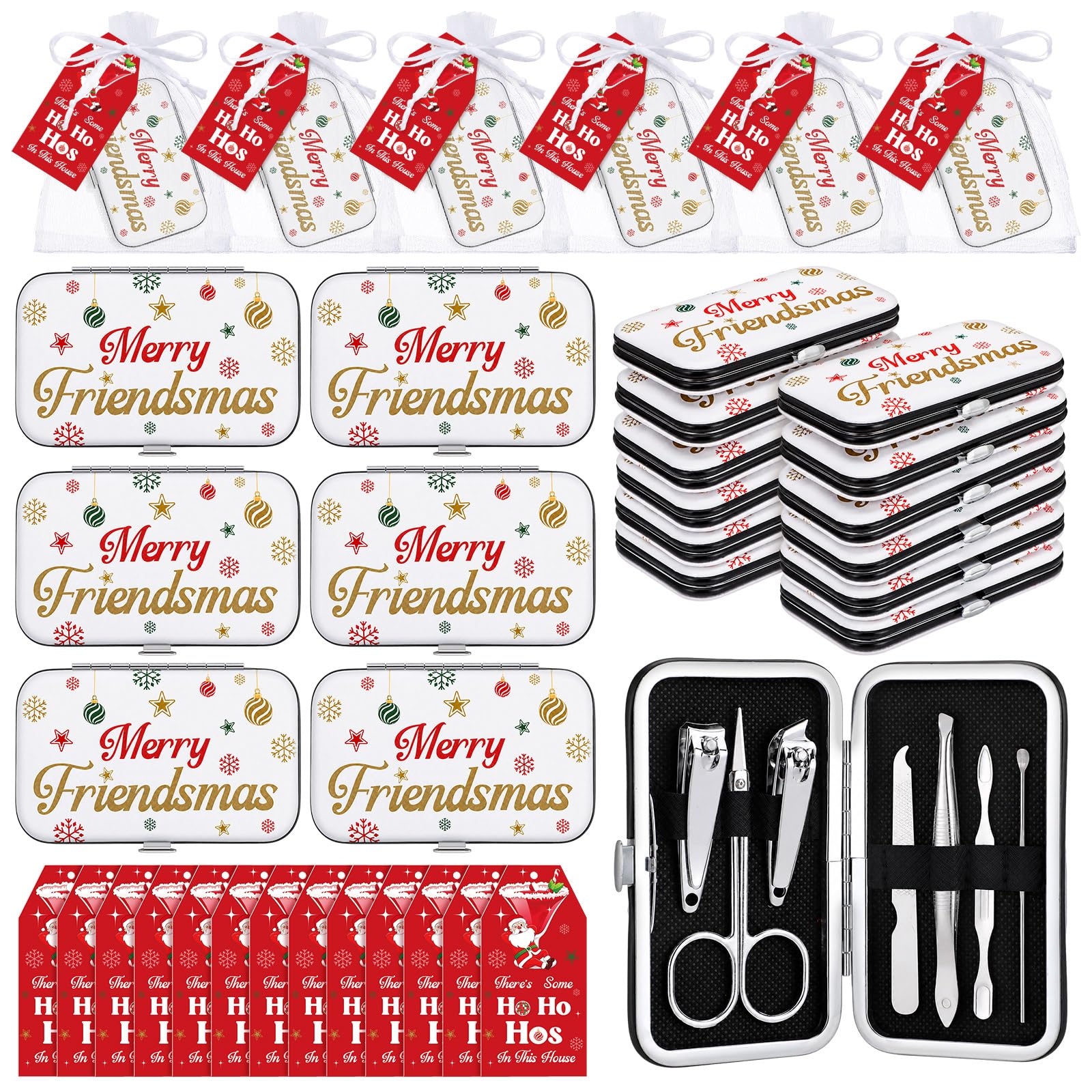 Chumia Juego de 12 kits de manicura de Navidad a granel, recuerdos de