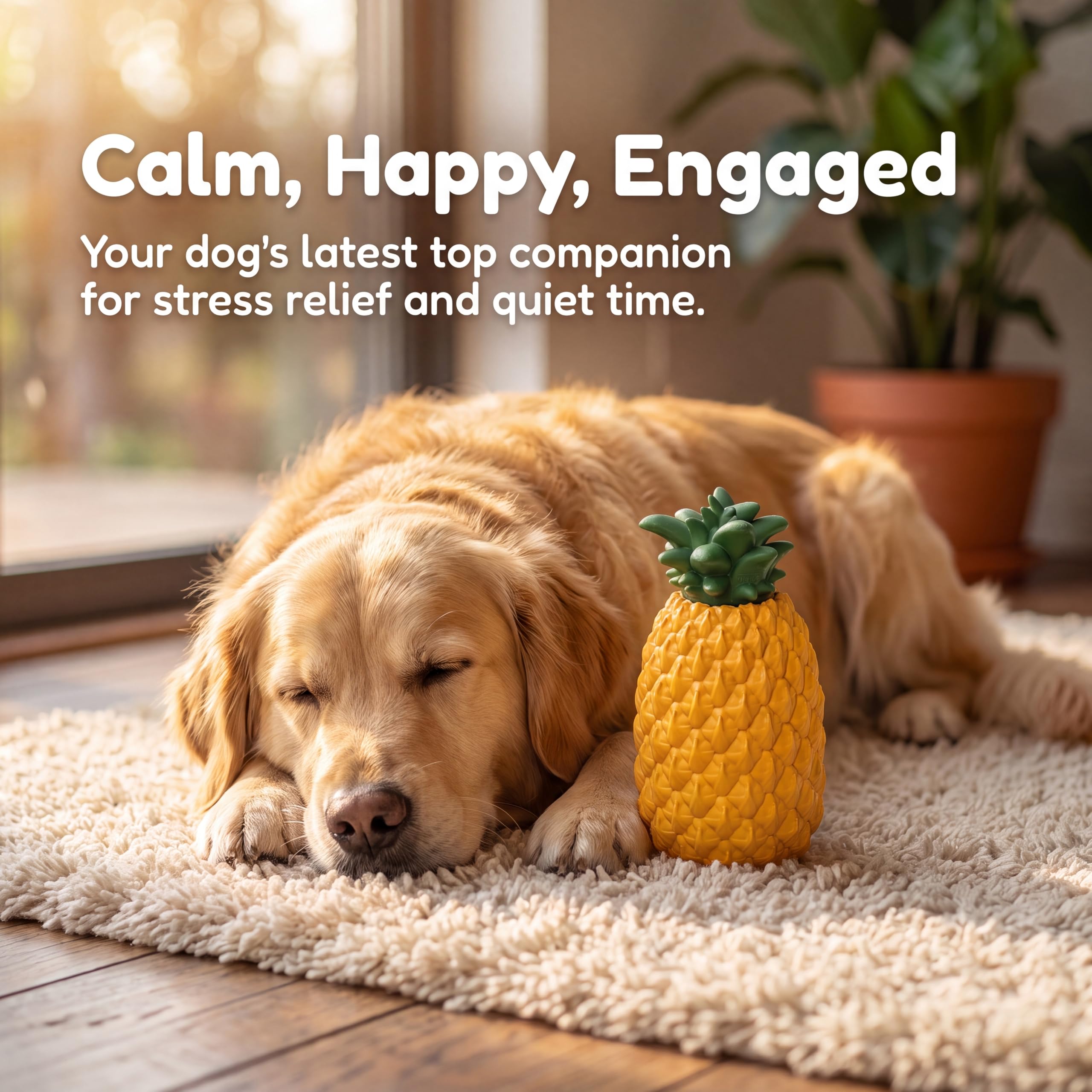Jouet ananas congelable pour chien, distributeur de friandises pour | Refroidissement de 8 heures, indestructible, facile à nettoyer, interactif, puzzle durable, entraînement, mastication lourde