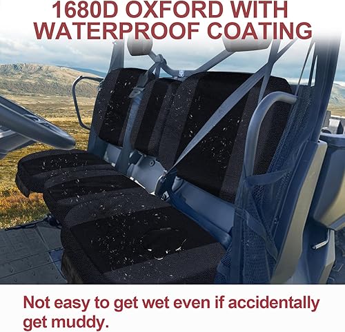 Miniatura 3 de StarknightMT UTV Defender Funda de asiento – Fundas de asiento impermeables a prueba de polvo compatibles con Can Am Defender DPS MAX 6X6 PRO Negro