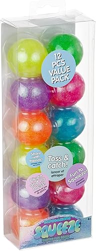 Miniatura 2 de Paquete económico de 12 unidades, bolas para apretar en varios colores con purpurina, pelotas antiestrés para adultos y niños, artículos de alivio