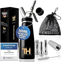 Cream siphon with tool box - note "very good" - 100 day trial - cream siphon with eBook & 3 stainless steel nozzles - cream siphon for whipped cream, espuma & hot dishes - black