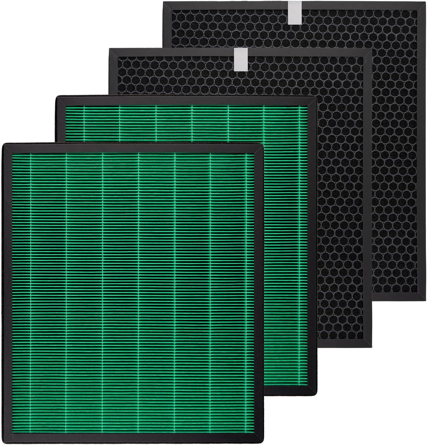 4 Pack 250 250S Replacement Filter Set for Coway Aiemega Max2 250, 250S Smart Air Purifier, Max 2 Green Filter, H13 True and Active Carbon Filters, 4 Set, AP-1720-FP