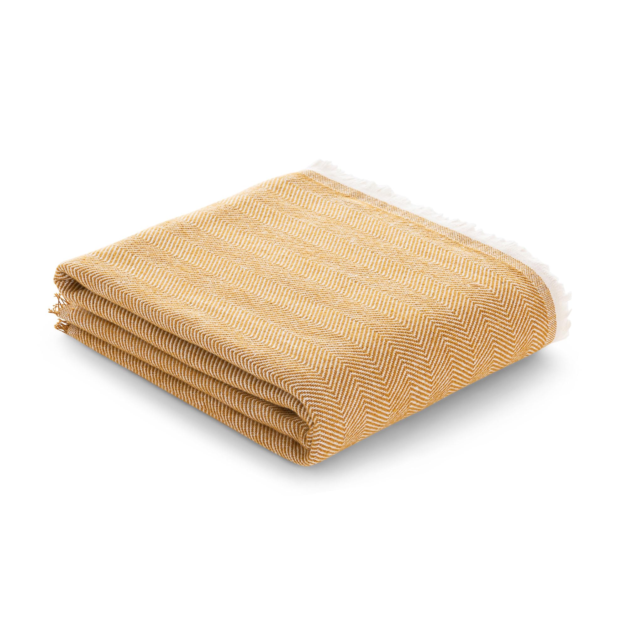 GAMUSI Manta Sofa algodón, Multiusos Sofa, Plaid para Cama, Cubre Cama (130x180 cm, Color Oro)
