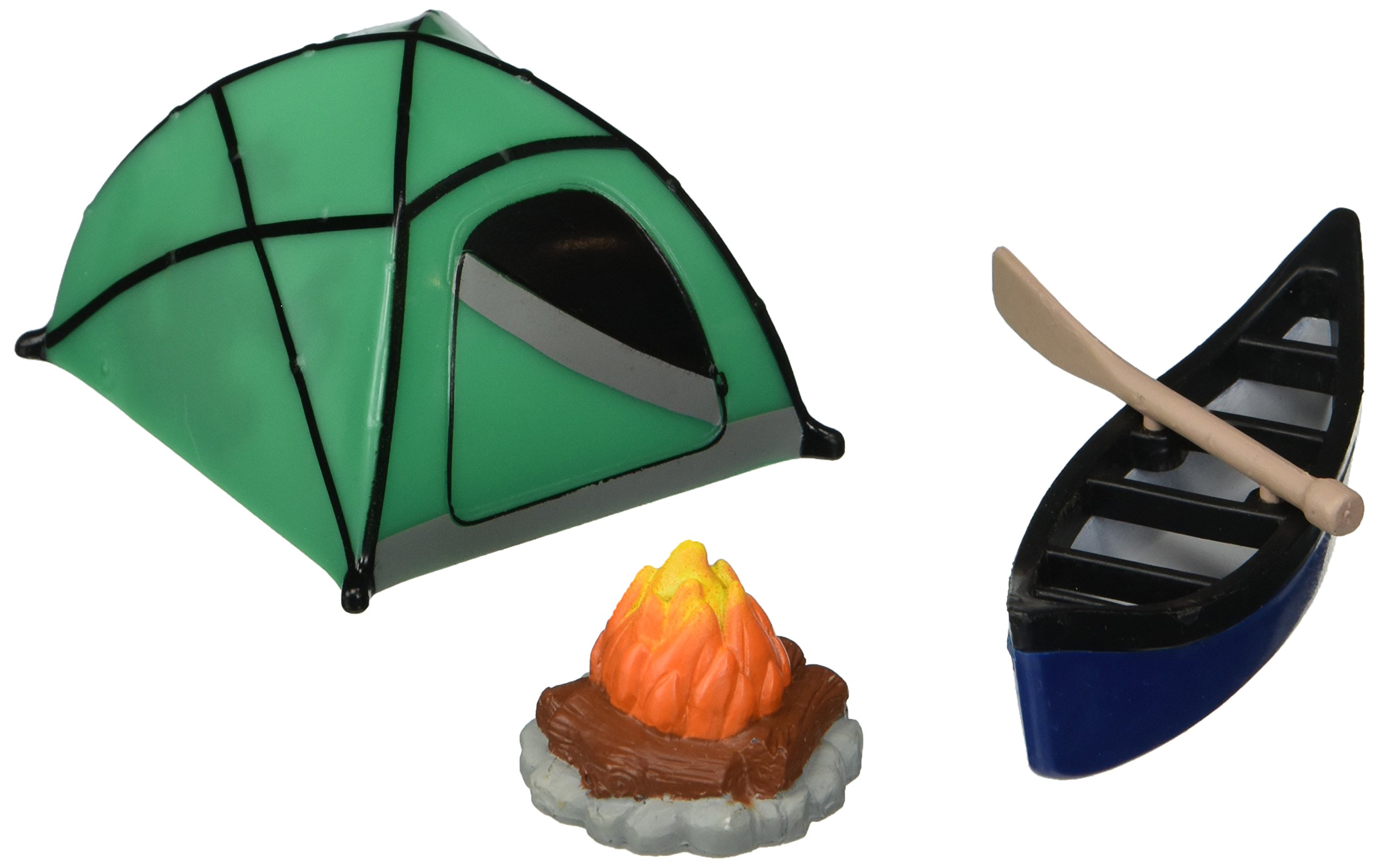 15 Piece Camping Theme Cake Toppers - Resin Forest Decorations For Birthday Parties