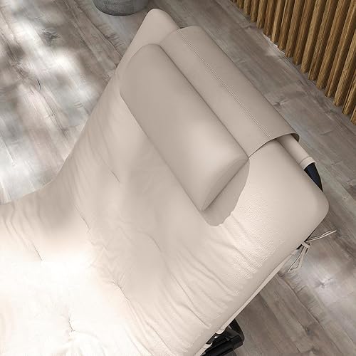 Miniatura 9 de Outsunny Tumbona plegable con respaldo reclinable de 4 niveles, silla de bronceado al aire libre con cojín, silla de salón al aire libre con tela de