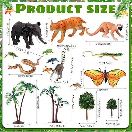 Miniatura 8 de MiniInflat Juego de 30 figuras de animales del desierto, kit de árboles modelos, figuras de animales de resina, con figuras de árbol y cactus para