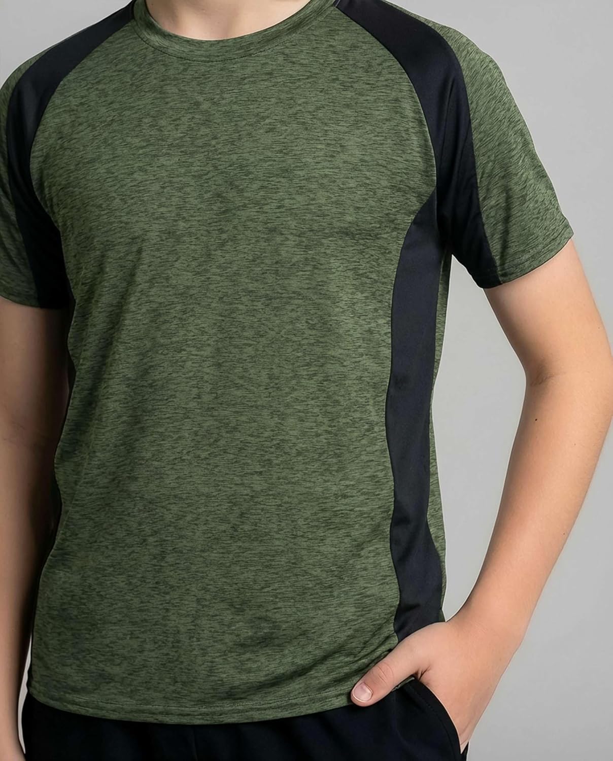 Real Essentials 5 Pack: Youth Dry-Fit Wicking Active Athletic Performance Short Sleeve T-Shirt Boys & Girls Shirts - Image 2