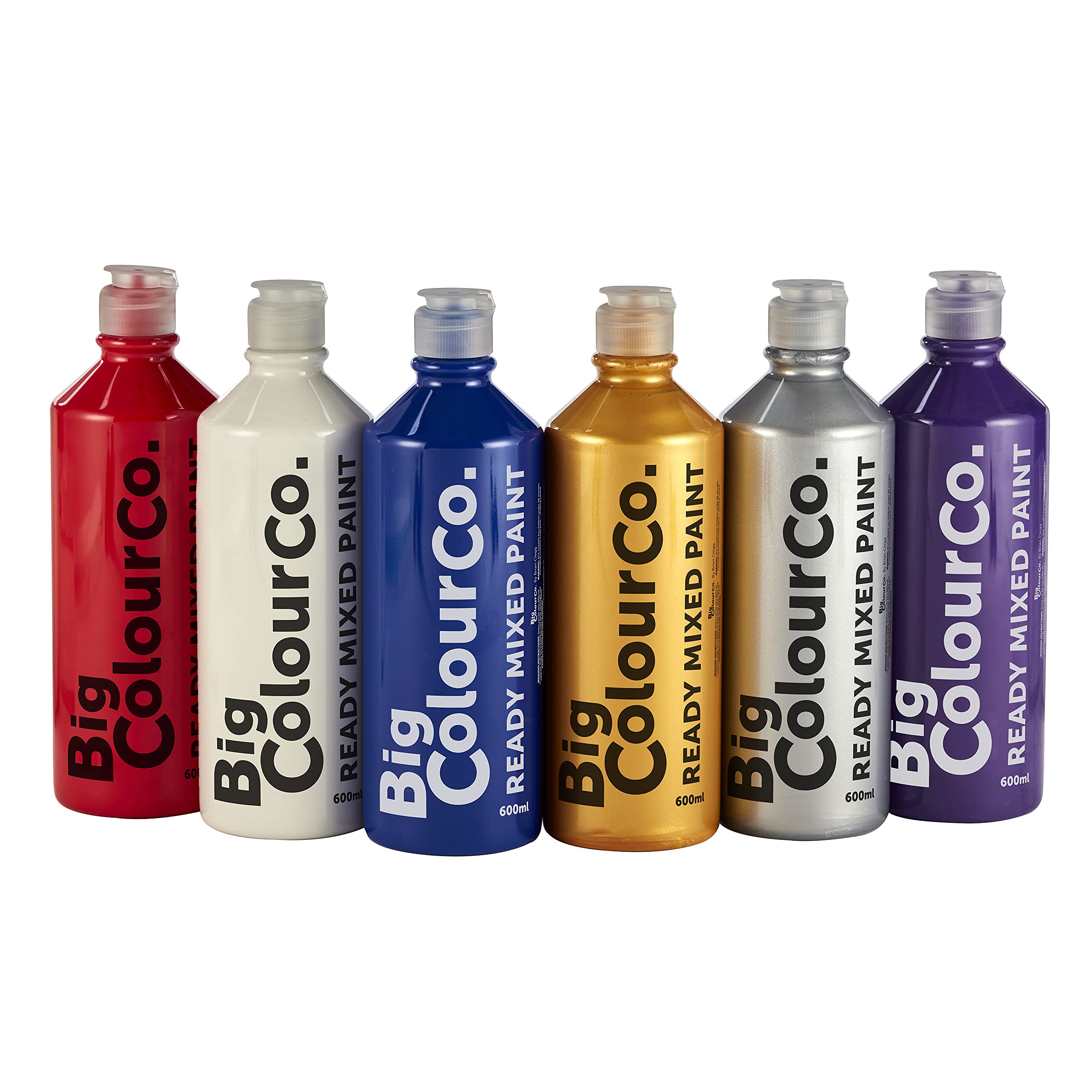Big Colour Ready Mixed Paint Celebration 6 x 600ml, Assorted Colours
