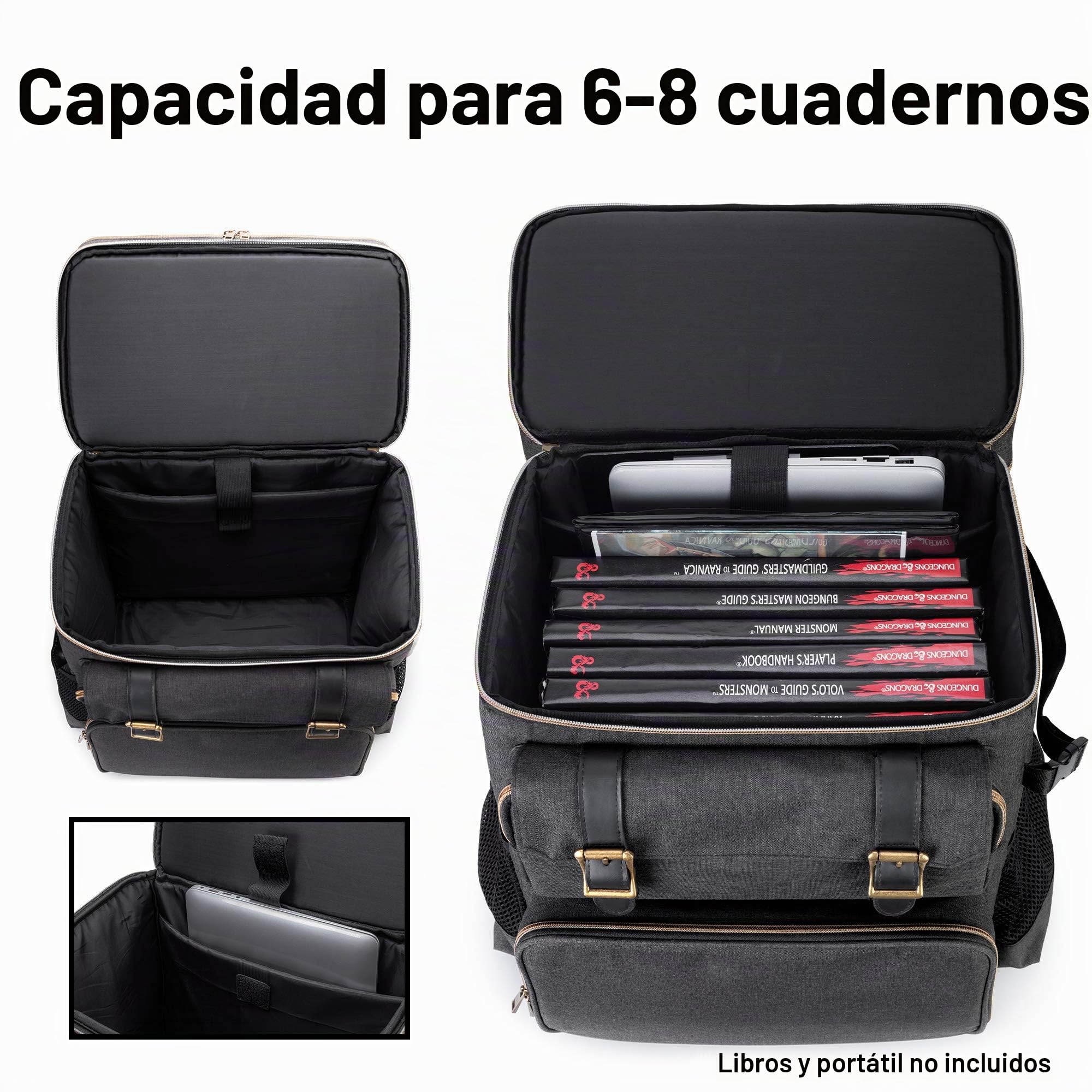 Trunab - Mochila DND RPG Adventurer's Travel, bolsa para batalla mate con capa de espuma en miniatura, compatible con Dungeons and Dragons, adecuado para libros de reglas, etc