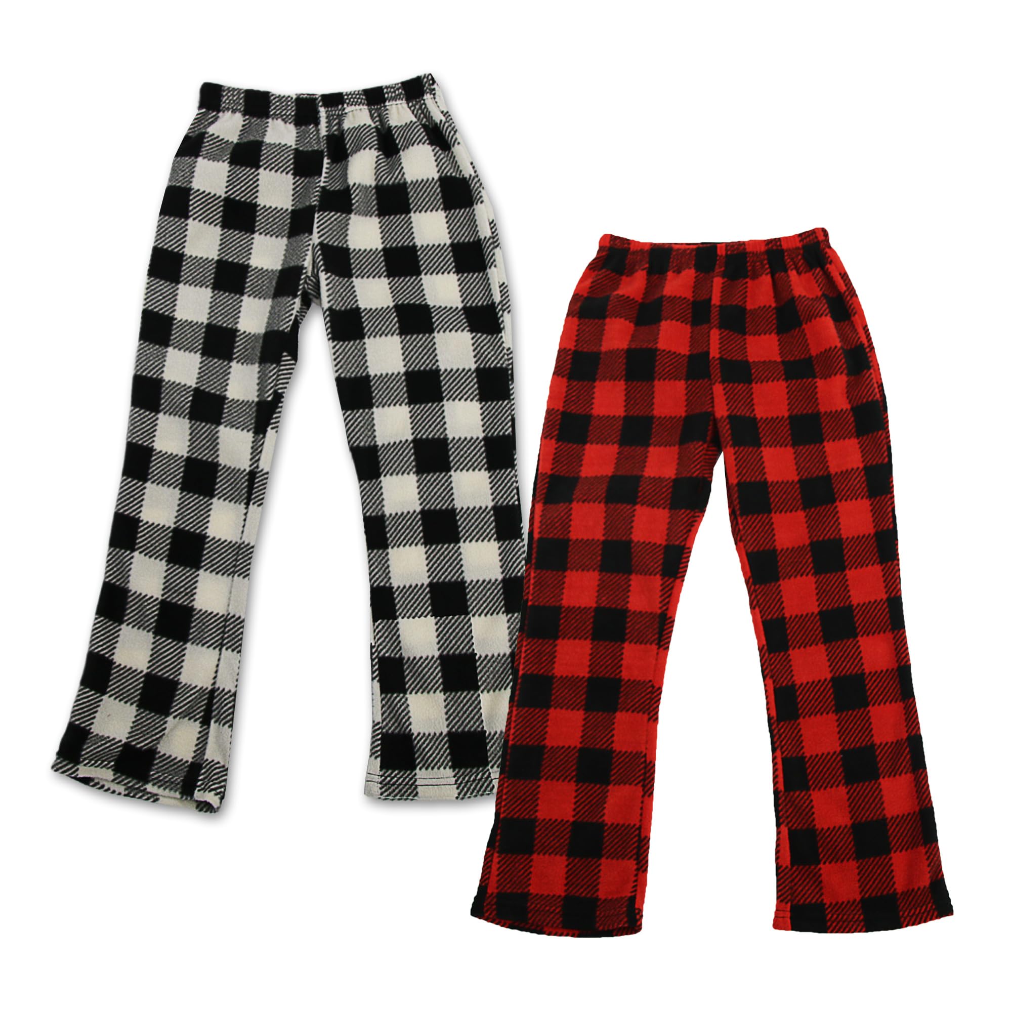 Mädchen Jungen Schlafanzughose Lang Elastische Taille Pyjamahose Kinder Kariert Freizeithose mit 2 Taschen Schlafanzüghosen 7-13 Jahre