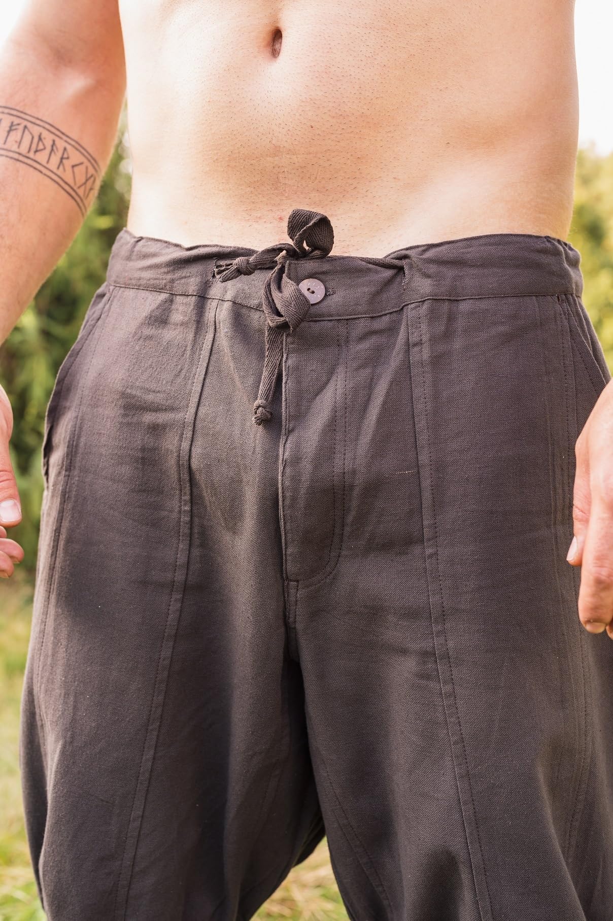 Leonardo Carbone® Magnus, pantaloni vichinghi, con lacci delle gambe, pantaloni da uomo, abbigliamento medievale, pantaloni vichinghi, costume, abbigliamento festival, LARP, cosplay, pantaloni per il