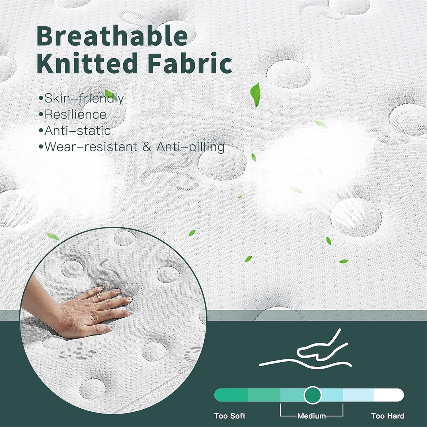 Good Nite Small Double Mattress 8 Inch Pocket Sprung Memory Foam 4FT with Breathable Foam and Luxurious Jersey Knitted Fabric Medium Firm Bed Mattress Fire Resistant 120x190cm image 2