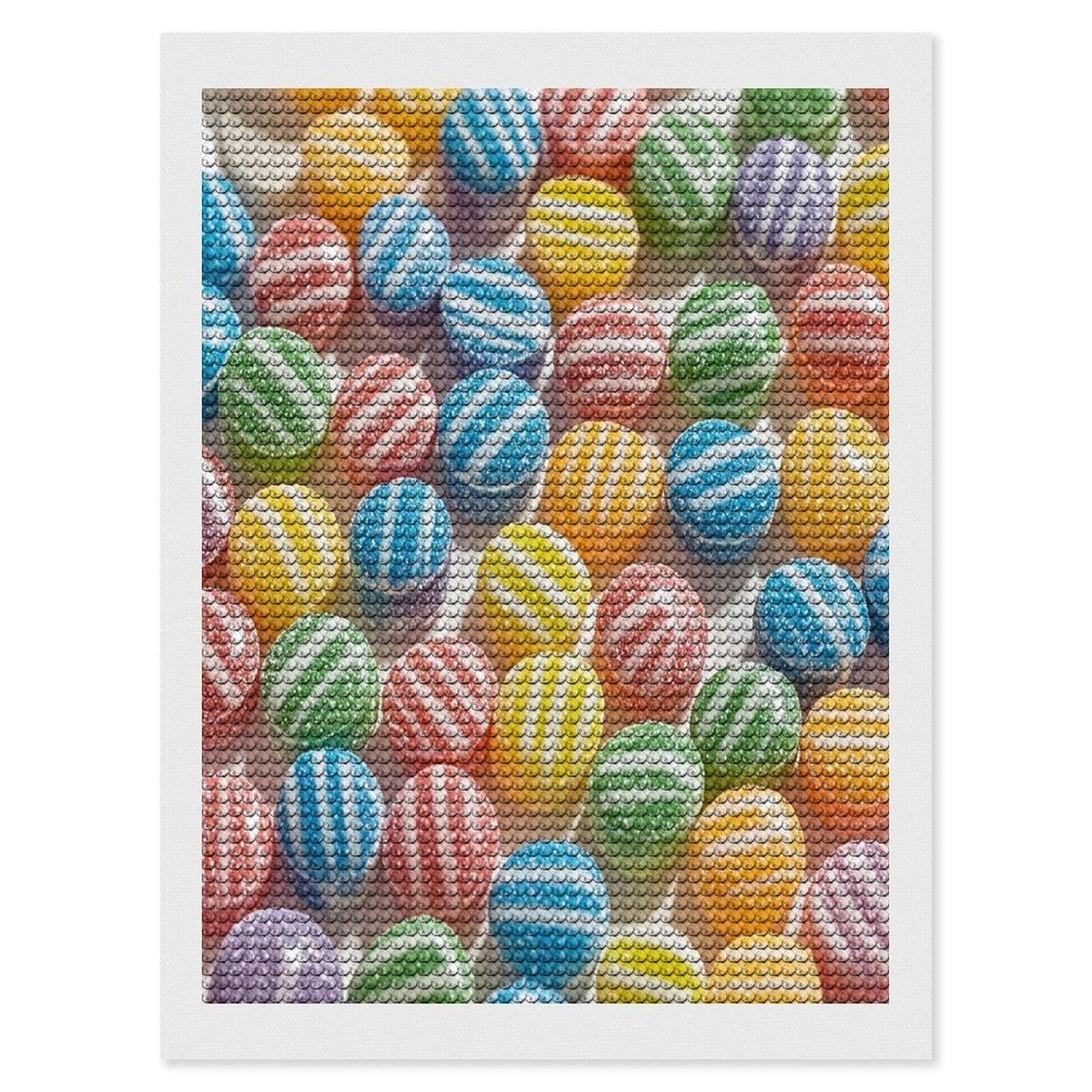 FekiLoot Rainbow Candy Diamond Painting Kits for Beginners DIY Diamond Art Kits for Adults Full Drill Round Diamond Dot Gem Art Painting Fun DIY Crafts for Home Kitchen Wall Decor Gift 12"x16"