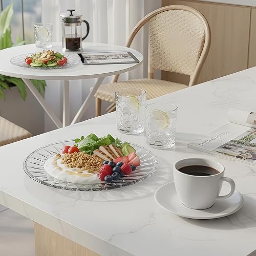 Miniatura 6 de Hiceeden Juego de 12 platos de ensalada de cristal de cristal, platos redondos de postre transparentes de 8 pulgadas, platos de fiesta para servir