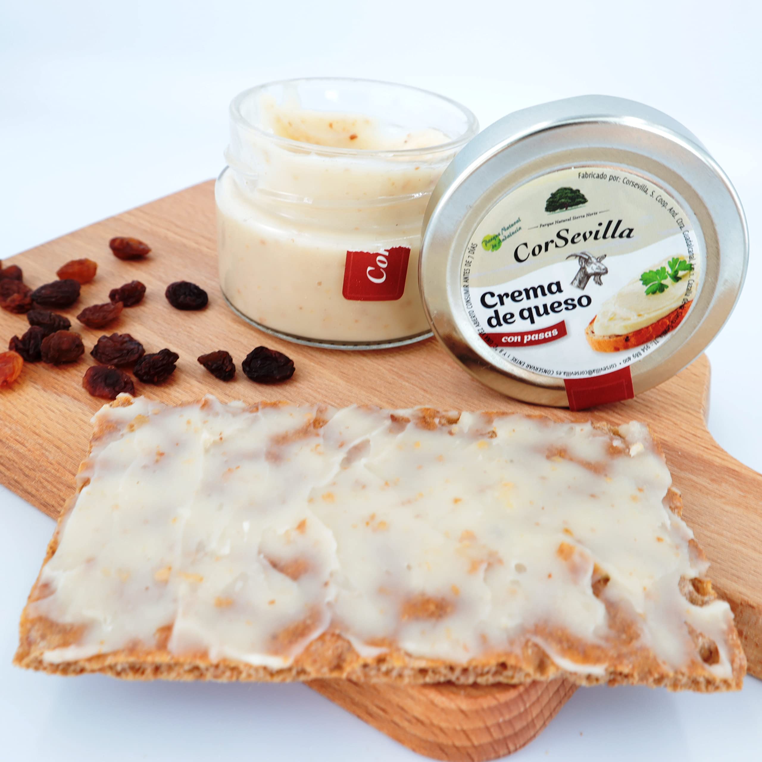 Corsevilla - Crema Queso Cabra Curado - Queso Untar - Lote Gourmet - Tradicional - Pasas - Lomo Iberico - Pack 3 unidades - 100 g unidad aprox - 300 g Pack aprox.
