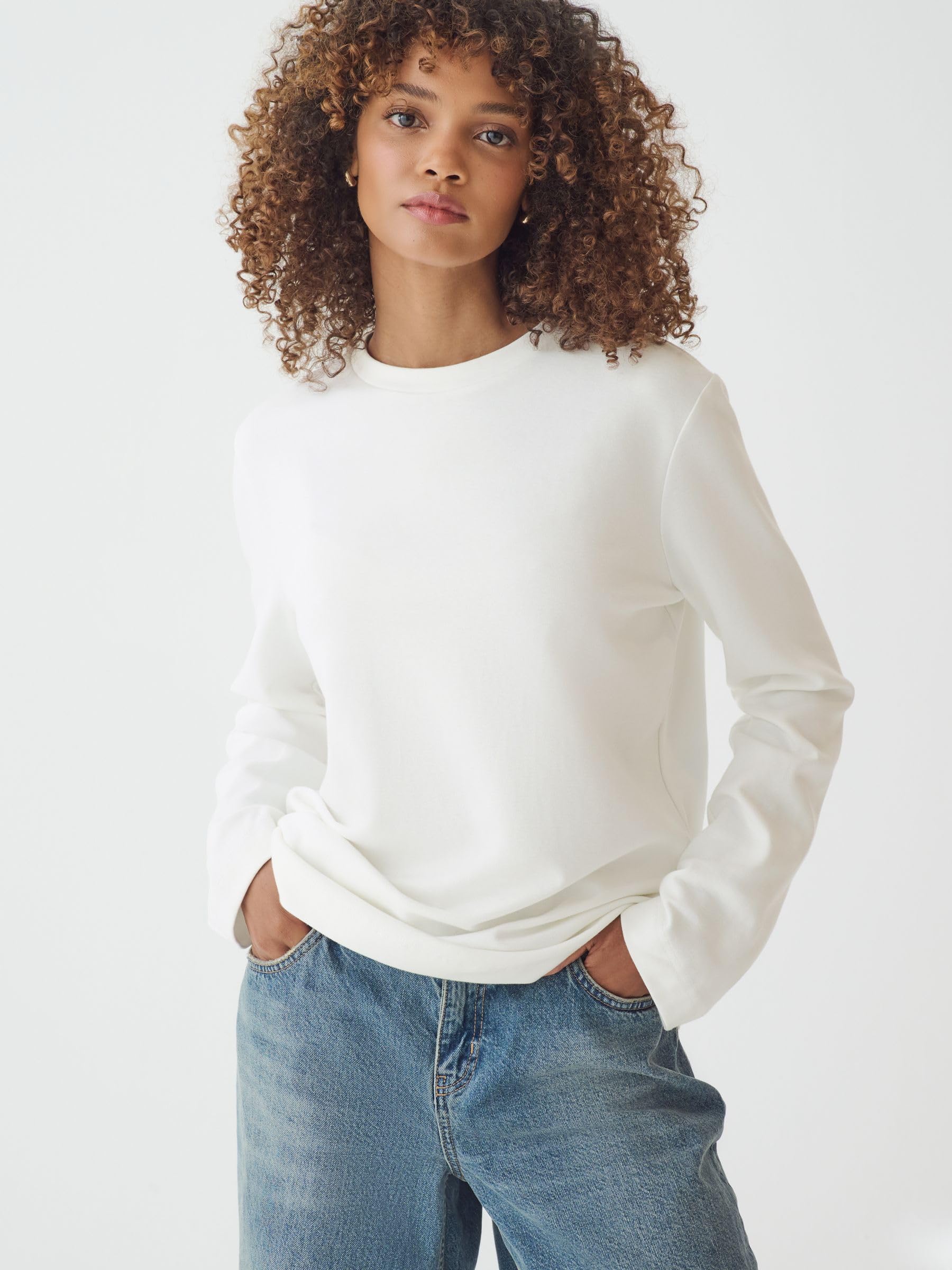 NEXT Femme Lot de 2 t-Shirts Ras du Cou épais à Manches Longues | Coupe standard
