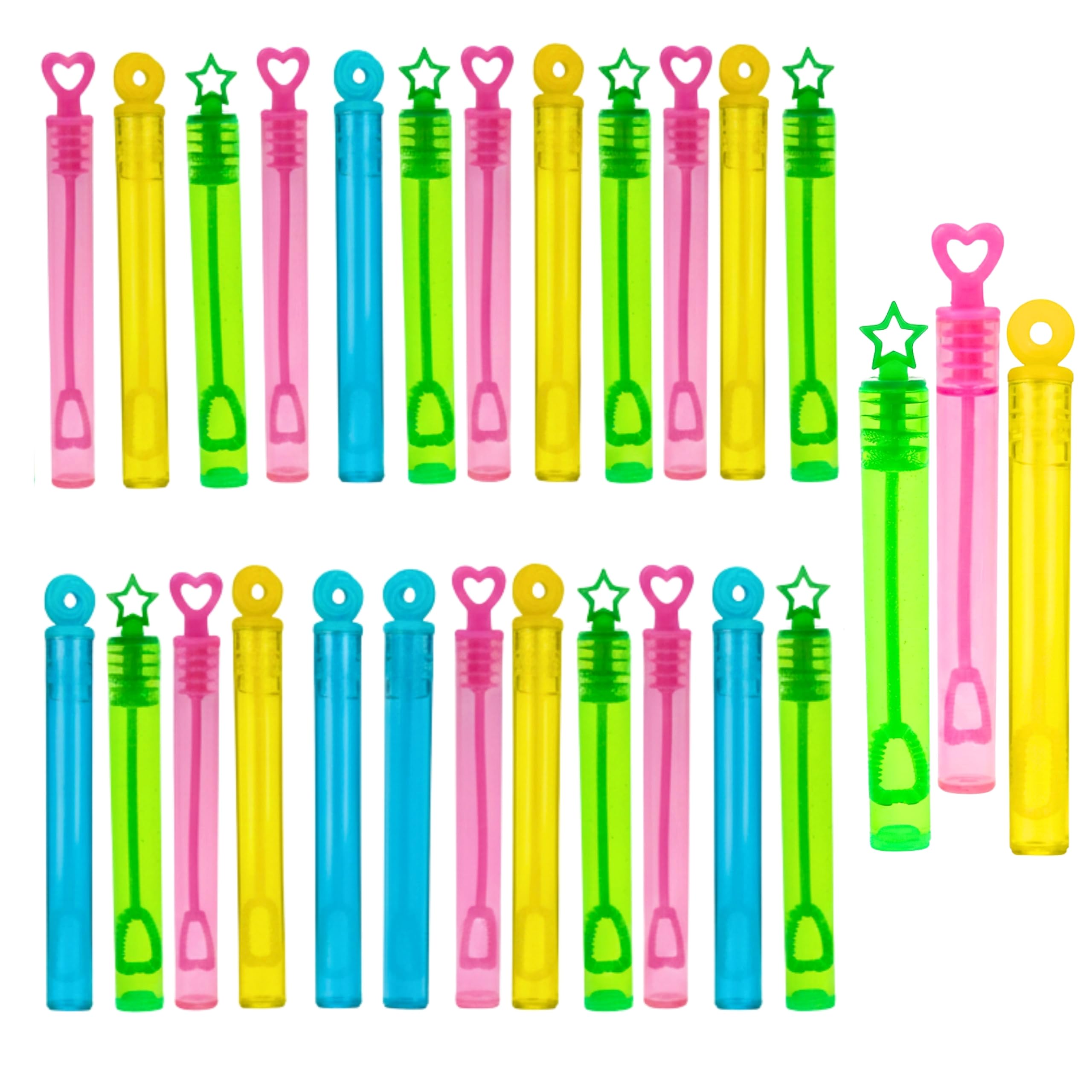 48 pcs Bubble Tubes Wands Bubble Solution Assorted Multicolour Party Bag Fillers for Kids Boys Girls - Summer Fun Bubble Toys for Birthday, Wedding, Hen Night, Party Favours, Events, Parties