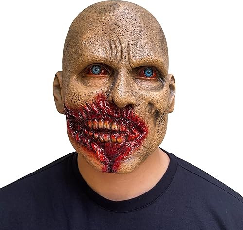 xiuyou Máscara de zombi para Halloween, máscara de muertos vivientes aterradores, realista, terror, espeluznante, cara humana, casco de Halloween, disponible en Yaxa Colombia
