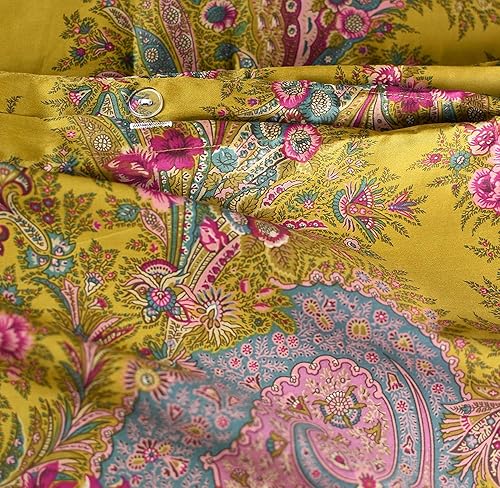 Miniatura 7 de Funda de edredón clásica de cachemira, ropa de cama bohemia Bothe Damasco, medallón de dibujo antiguo, 400 hilos, algodón egipcio, satén, de lujo,