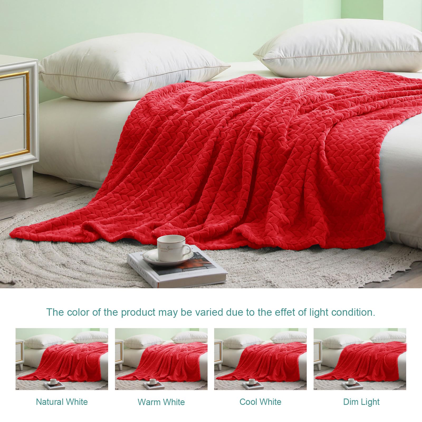 Exclusivo Mezcla King Size flanellen fleecedeken, 230 x 265 cm zachte jacquard geweven bladeren patroon fluwelen pluche deken voor bed, gezellig, warm, lichtgewicht en decoratieve mint deken Exclusivo Mezcla King Size flanellen fleecedeken, 230 x 265 cm zachte jacquard geweven bladeren patroon fluwelen pluche deken voor bed, gezellig, warm, lichtgewicht en decoratieve mint deken