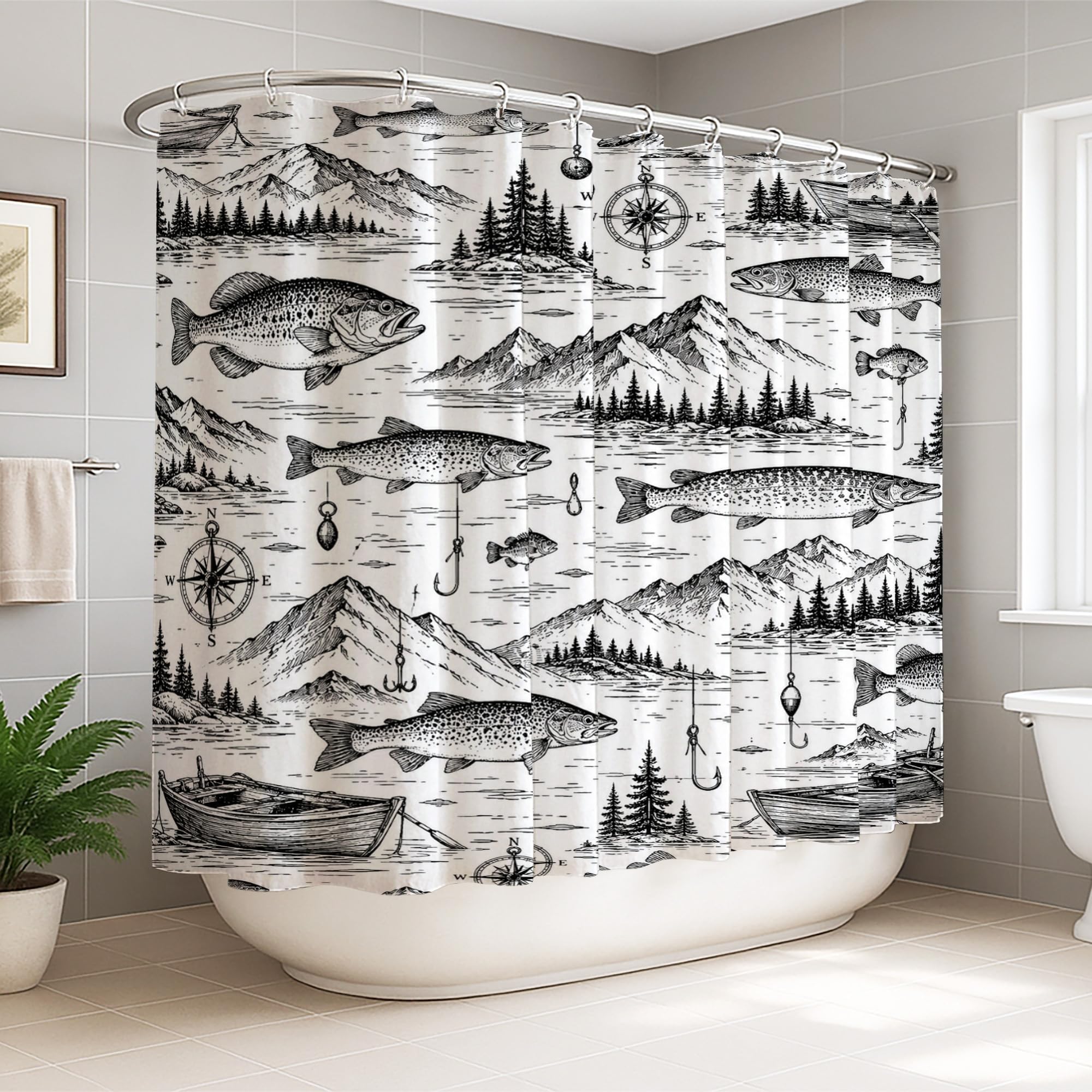 Rideau de douche large anti-éclaboussures 274 cm pour baignoire sans inondation
