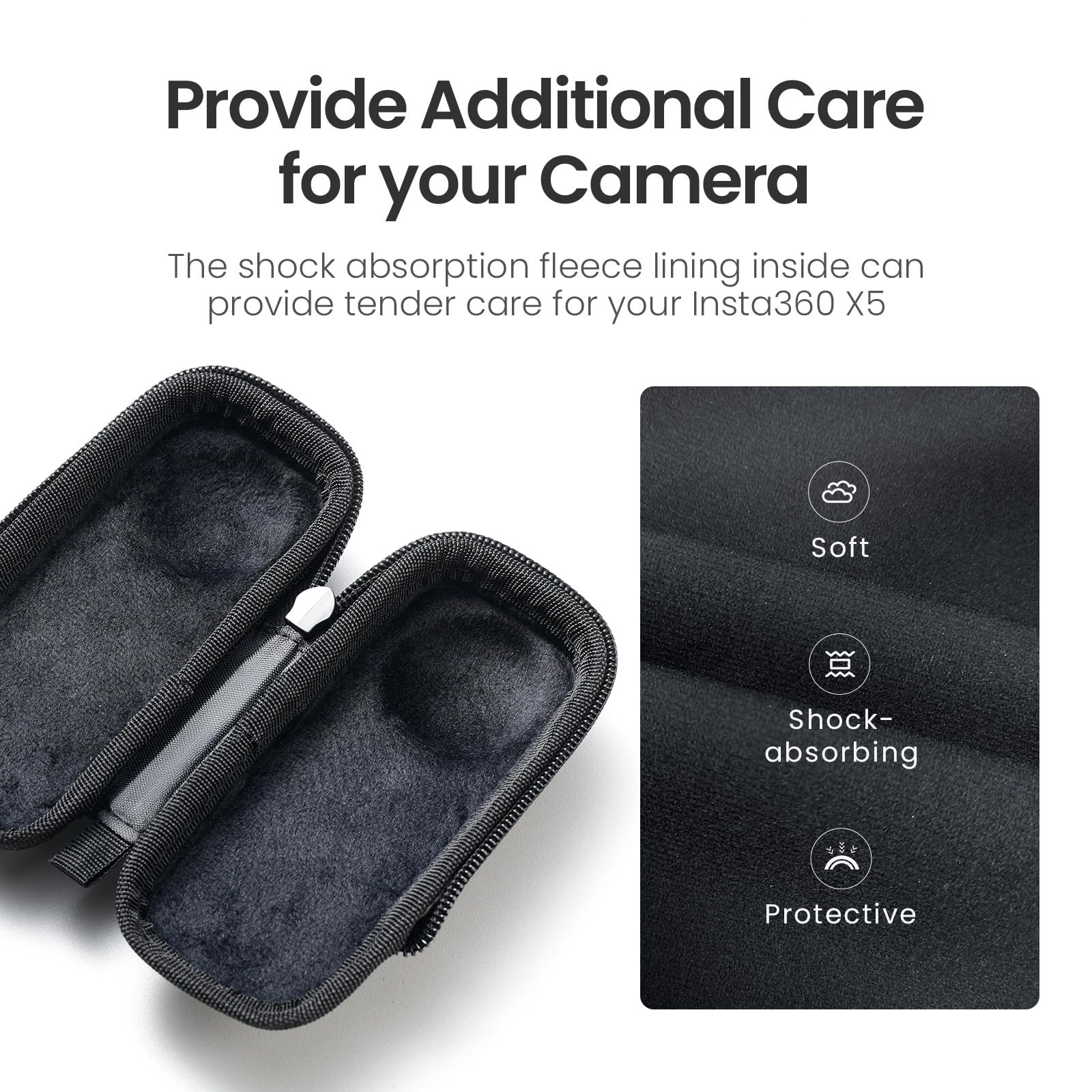 iEDS Premium Protective Case for Insta360 ONE X5 Action Camera Compatible with Lens Guard Protection On Camera, Black 3