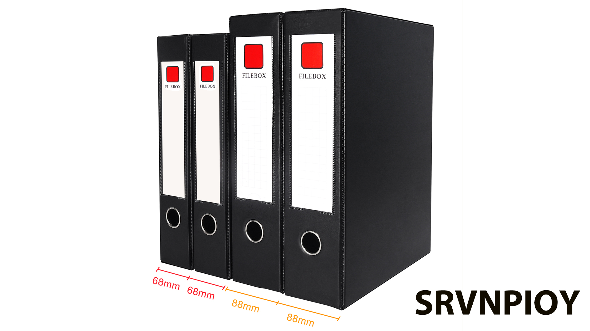 2 Scatole Archivio A4 Srvnpioy - Dorso 88 Mm, Con Serratura A Molla, Per Ufficio E Scuola, Nero - Foto 5