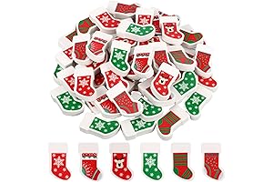 Qilery 60 Pcs Christmas Mini Erasers
