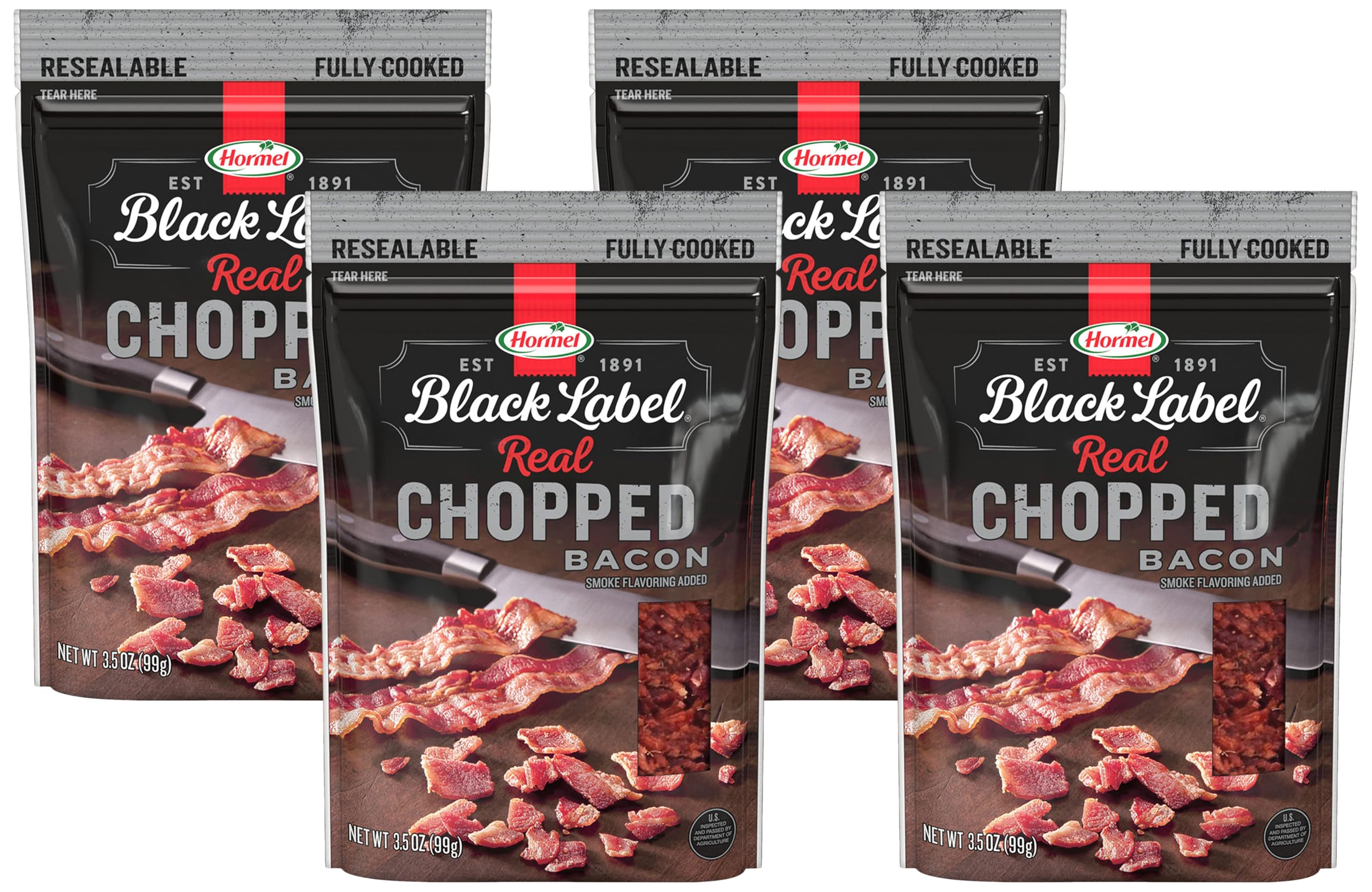 Amazon.com: Hormel Black Label Chopped Bacon, 3.5 oz. (Pack of 4 ...