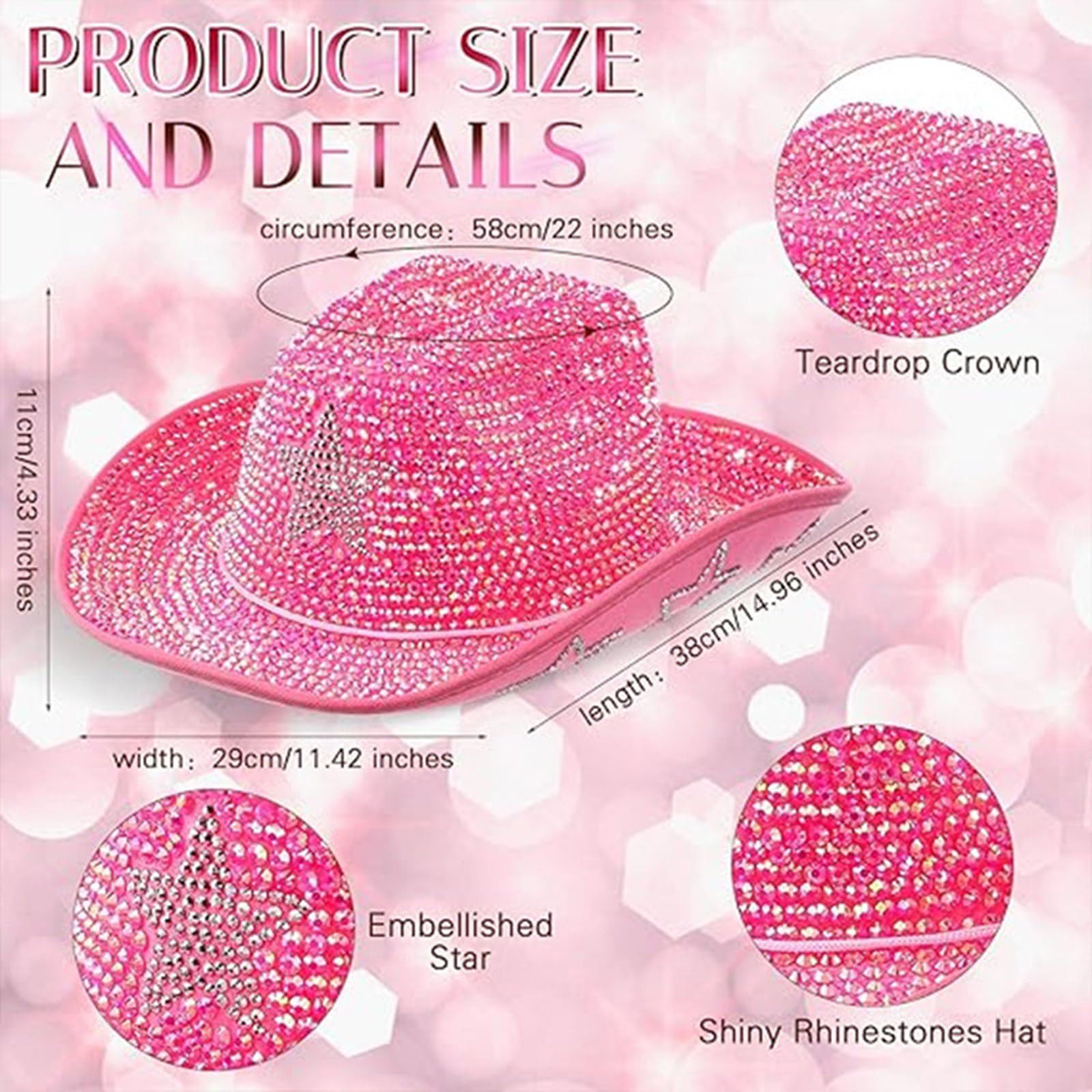 Sombrero de diamantes de imitación brillantes para fiestas de baile, eventos formales, para todas las edades, sombrero de moda