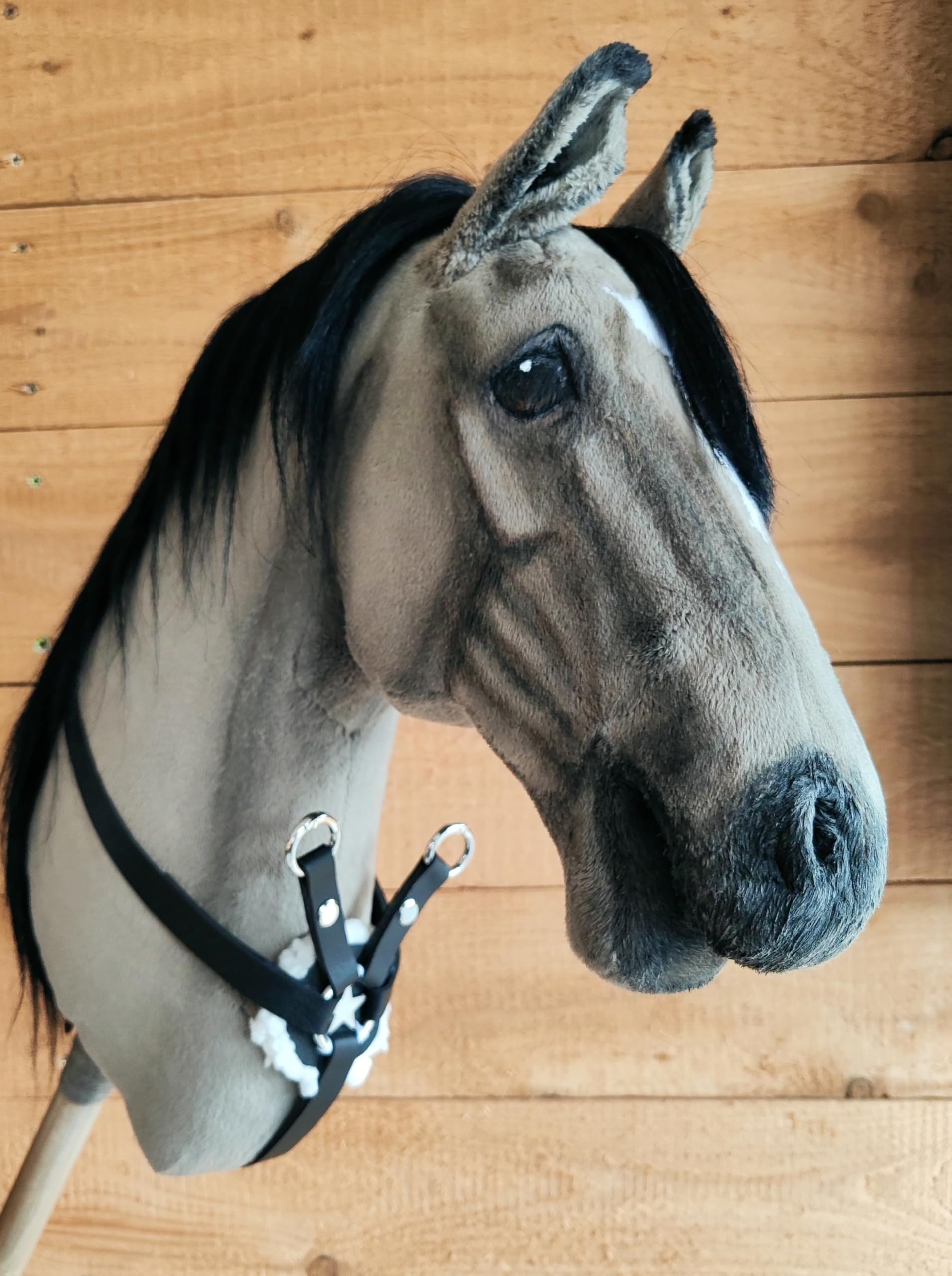 Generisch Accesorios para caballos, martingala, negro, hobbyhorsing, accesorio delantero, adecuado para caballos de vara, caballos de juguete