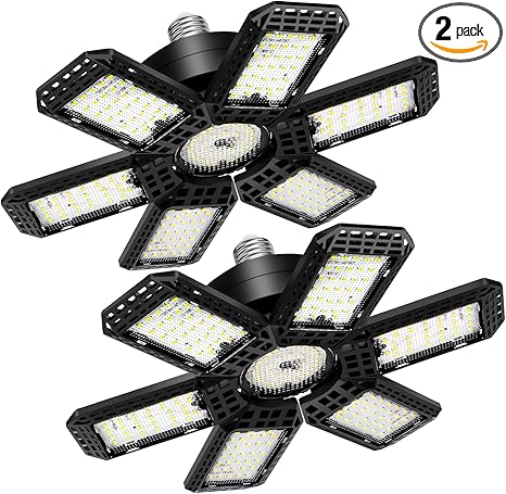 2 Pack Garage Light 200W 20000LM 6500K LED Shop Lights LED Garage Ceiling.